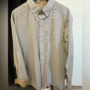 Men's Patterned Shirt - Black and White